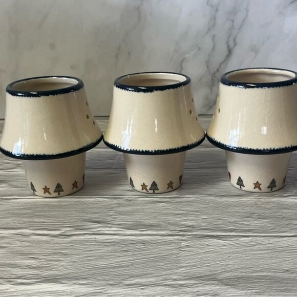 New Crazy Mountain Holiday Candle Votive Holders Snowman Winter Theme Set of 3 - Picture 2 of 9